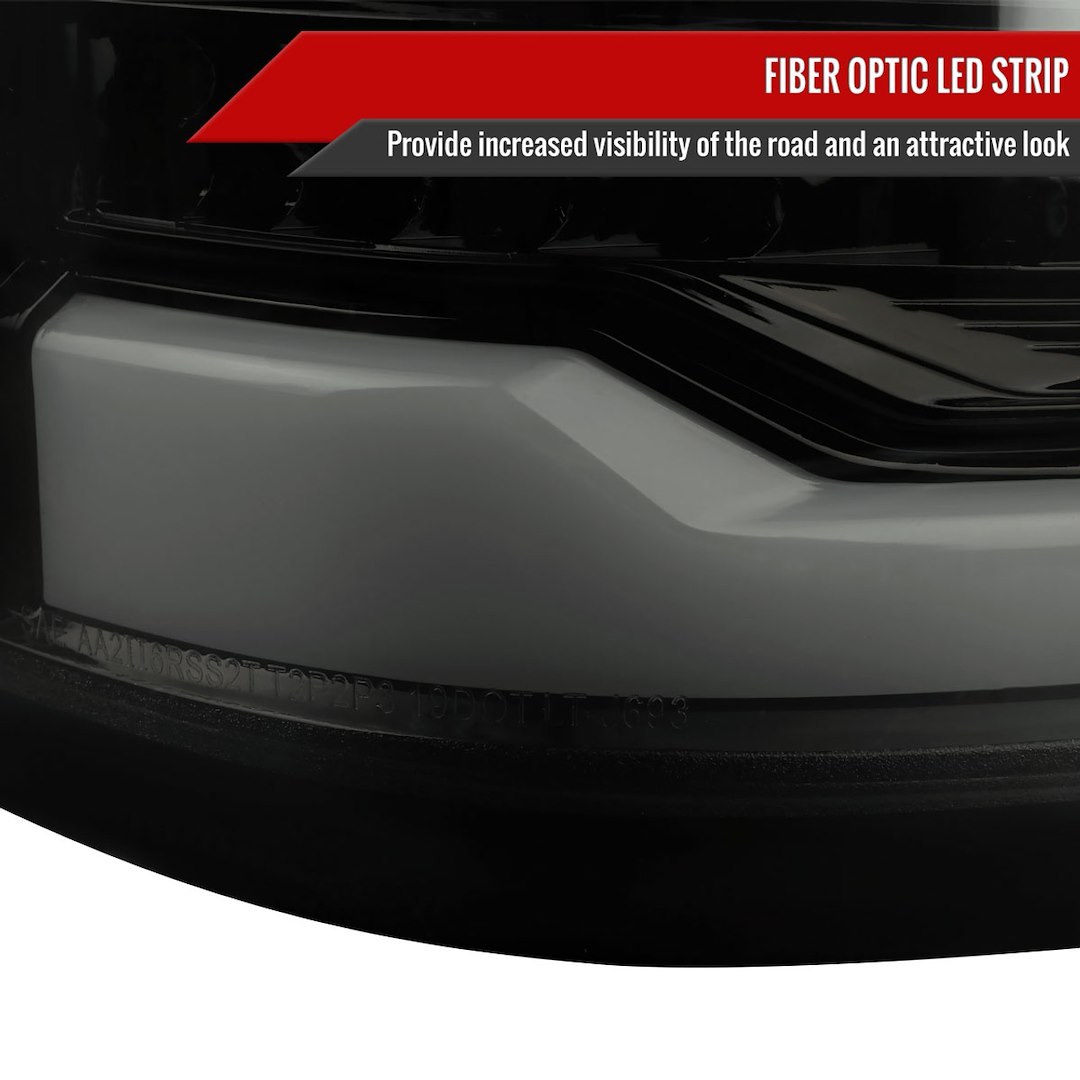 Spec-D Tunin Tail Light Assembly, LED, Smoke Lens with Red Reflector, Gloss Black ABS Plastic Housing – LT-RAM1915BBLED-TM