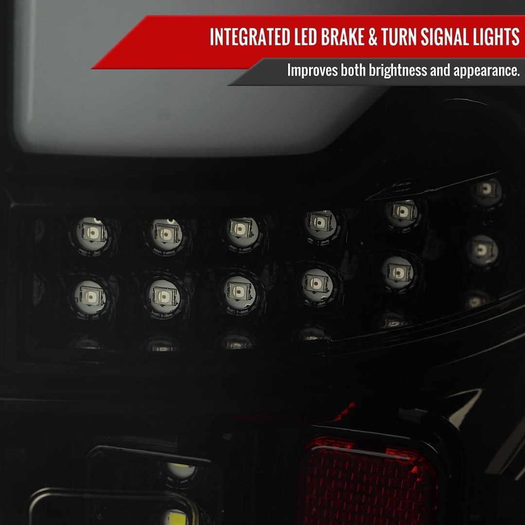 Spec-D Tunin Tail Light Assembly, LED, Smoke Lens with Red Reflector, Gloss Black ABS Plastic Housing – LT-RAM1915BBLED-TM