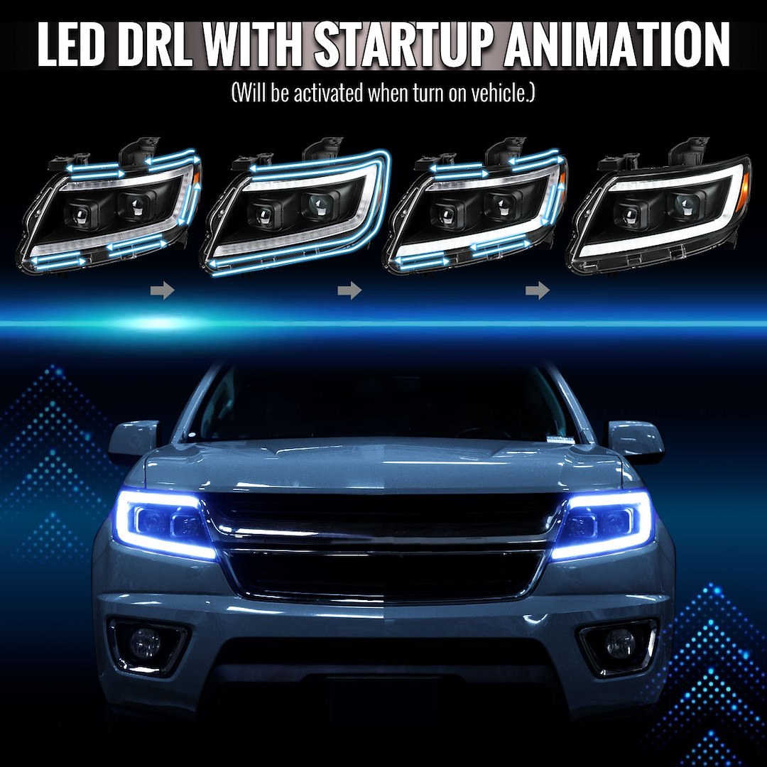 Spec-D Tunin Headlight Assembly, Halogen Bulb – 2LHP-COL15JM-SQ-RS