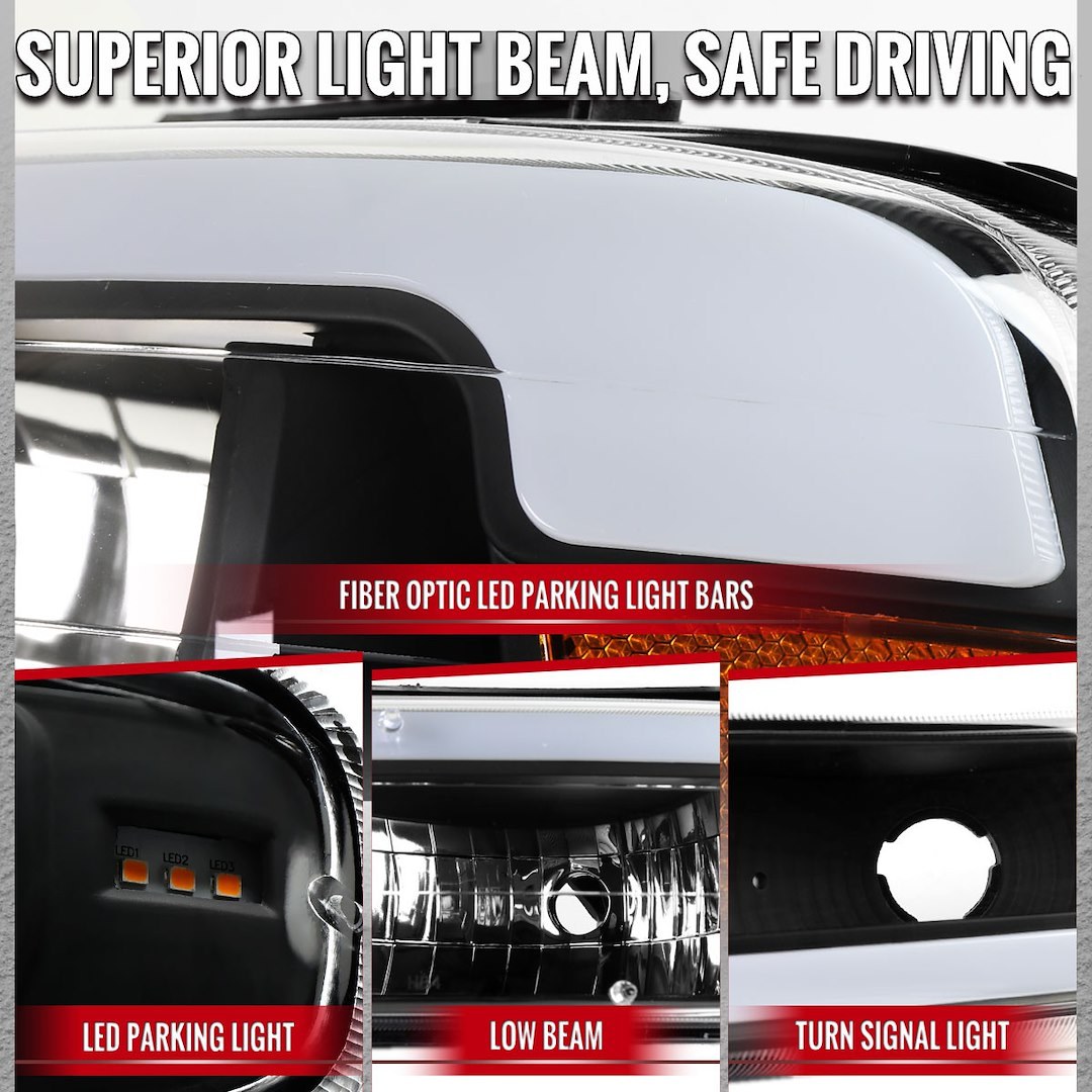 Spec-D Tunin Headlight Assembly, LED Bulb, Factory Style – 2LBLH-SIV99JM-G3-GO