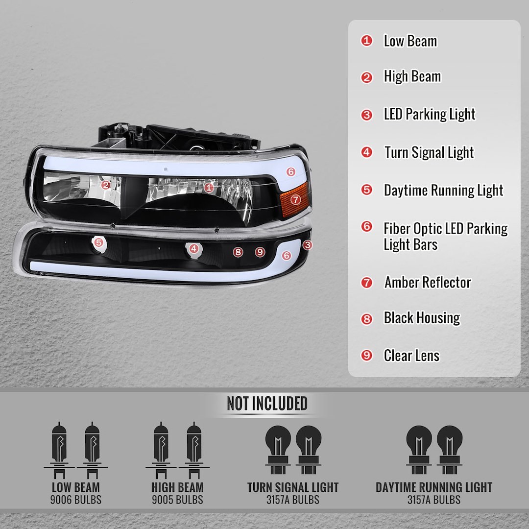 Spec-D Tunin Headlight Assembly, LED Bulb, Factory Style – 2LBLH-SIV99JM-G3-GO