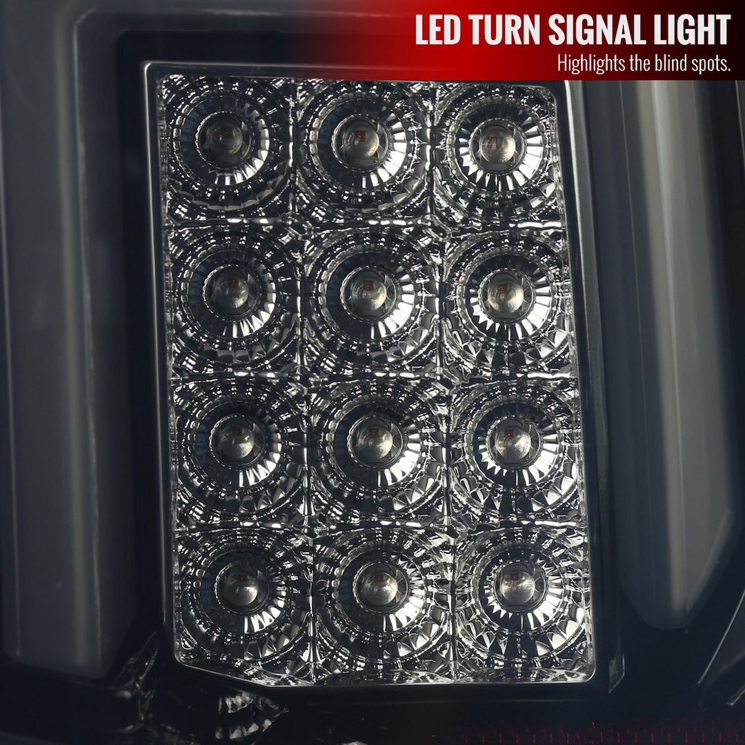 Spec-D Tunin Tail Light Assembly, LED, Smoke Lens, Glossy Black Housing, Red Bulb, Set of 2, Bulbs Not Included for Reverse Lights – LT-SIV14BBLED-TM