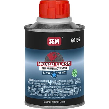 Sem Products Paint Primer Activator, World Class™, Used with 50124 World Class™ Dtm Paint Primer, Clear, 1/2 Pint Can, Voc Compliance, Single – 50136