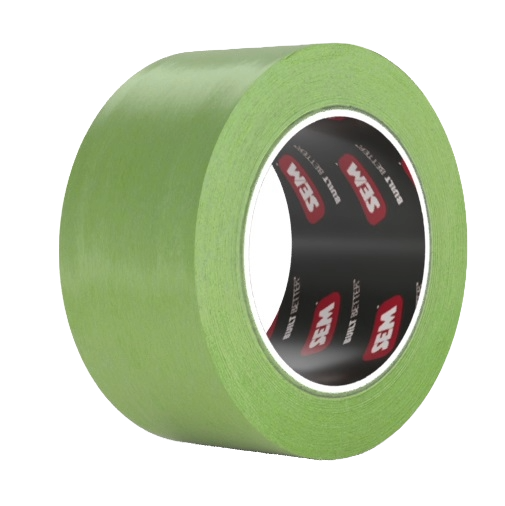 Sem Products Masking Tape, Used for Automotive Paint Refinish Applications, 1-1/2 Inch Width X 55 Meter Length, Spring Green, Rubber Adhesive – SM0036