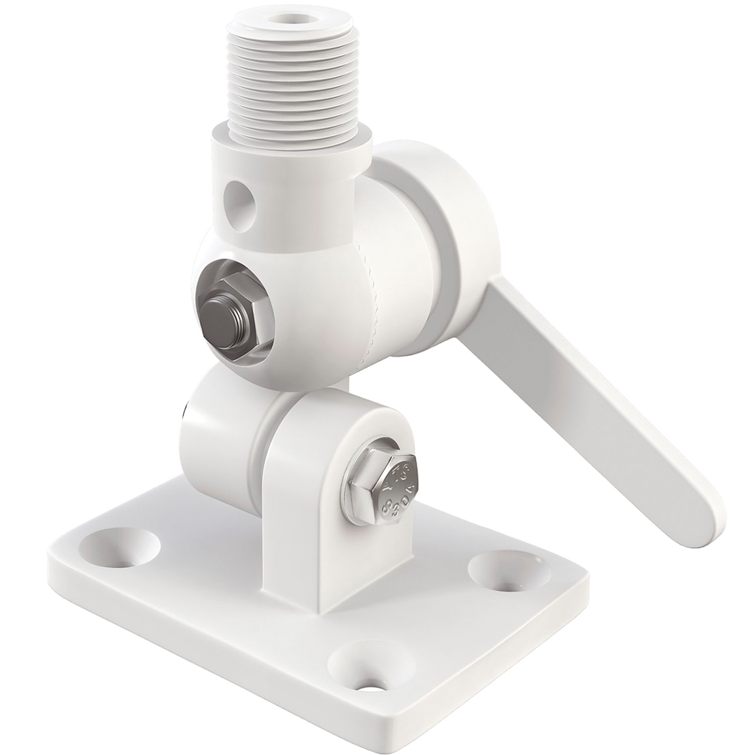 Shakespeare Antenna Mount, For Use with Antennas Not Longer Than 8 Inch, Four Way Ratchet Design, Deck/ Side Mount – 4186-U