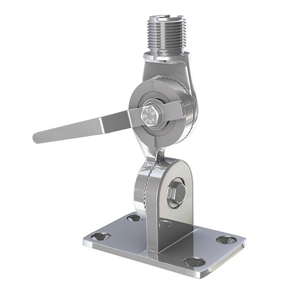 Shakespeare Antenna Mount, For Use with AIS/ VHF/ Broadband Antennas, Heavy Duty, Ratchet Deck/ Side Mount, 1 Inch X 14 Male Thread Size – 4187-HD