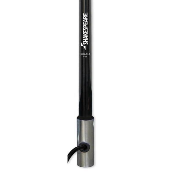 Shakespeare VHF Radio Antenna, Classic Series, Used to Meet Essential Communication Needs While Offshore, Monopole, 4 Foot Height – 5104-BLK