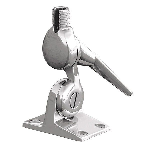Shakespeare Antenna Mount, For Use with AIS/ VHF/ Broadband Antennas, Ratchet Deck/ Side Mount, 1 Inch X 14 Male Thread Size – 5187