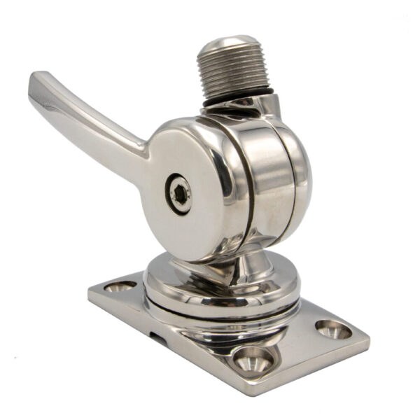 Shakespeare Antenna Mount, 1 Inch X 14 Male Thread Size, Stainless Steel, Deck/ Side Mount – 6187
