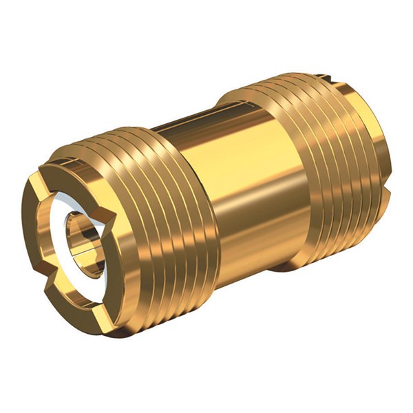 Shakespeare Antenna Cable Connector, Barrel Connector, Gold Plated Brass, Single, For Use with PL-259 Ended Cables – PL-258-G