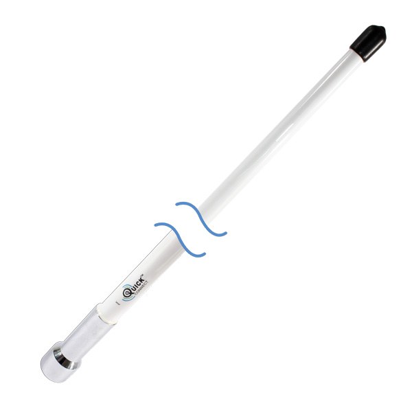 Shakespeare VHF Radio Antenna, Quickconnect ™, Monopole, 4 Foot Length, 3 Dbi Gain, Ratchet/ Ratchet Rail Mount, White, Fiberglass – QC-4-T