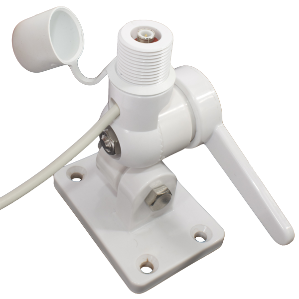Shakespeare Antenna Mount, Quickconnect™, For Use with 4 Inch Height Antennas, Four Way Ratchet Rail Deck/ Side Mount – QCM-N