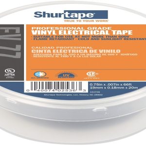 Shurtape Electrical Tape, EV 77B, Professional Grade, Used for Electrical and Mechanical Protection, Roll – 104706