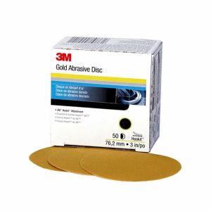 Shurtape Sanding Disc, Hookit ™, Used for Rough Featheredging, Gold, Aluminum Oxide, 3 Inch Diameter, Paper Backing, P80 Grit – 105319
