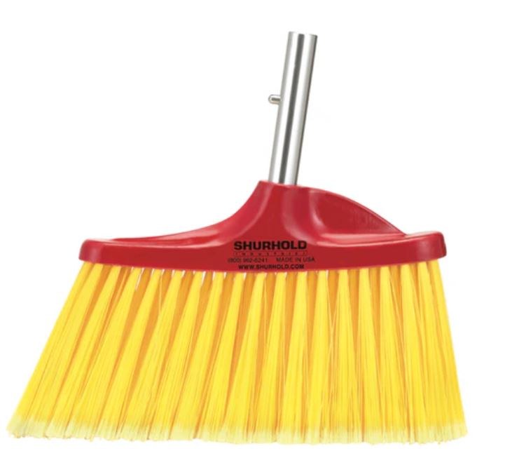 Shurhold Ind Broom, Snap-IN Angled Floor Broom, Fits IN Any Shurhold Handle, Yellow Fiber Bristle – 120