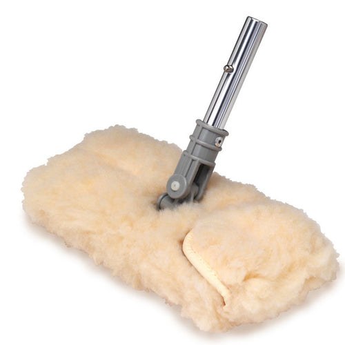 Shurhold Ind Scouring Pad, For Cleaning High Up Windows or Fixtures, Cream, Synthetic Lambs Wool, Single, With Scouring Pad Base – 1710C