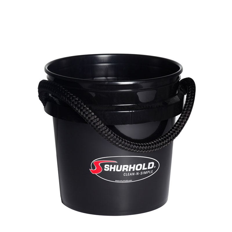 Shurhold Ind Bucket, 3.5 Gallon Capacity, Plastic, Rope Handle, Without Lid, Black, 10-3/4 Inch Height X 12 Inch Width Dimension – 2432