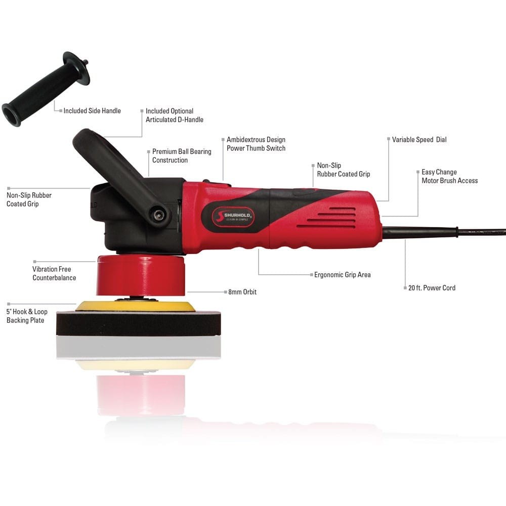 Shurhold Ind Polisher, Dual Action, 4.2 Amp, 2500 to 6500 Opm Variable Speed, 120 Volt AC, 500 Watt Power, 60 Hertz Frequency – 3100