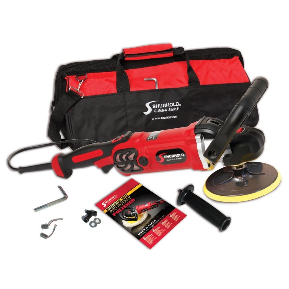 Shurhold Ind Polisher, Pro Rotary, 12 Amp, 600 to 3200 RPM Variable Speed, 120 Volt AC, 1400 Watt Power, 60 Hertz Frequency, 20 Foot Power Cord – 3400