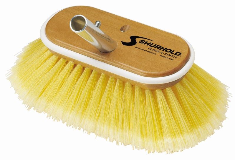Shurhold Ind Scrub Brush, Classic, Use on Gelcoat/ Clear Coat/ Fiberglass and Paint Surfaces, 6 Inch Soft Deck Brush – 960
