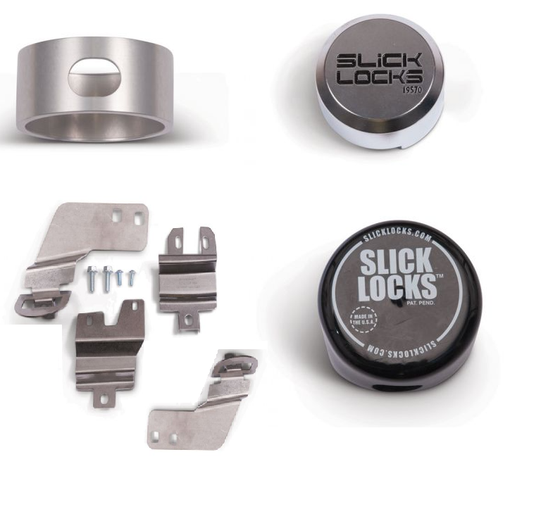 Slick Locks Puck Lock Kit, Use with Sliding Door Van, With 3 Puck Locks/ Blade Bracket/ Spinner/ Weather Cover – PM-CITY-FVK-SLIDE-TK