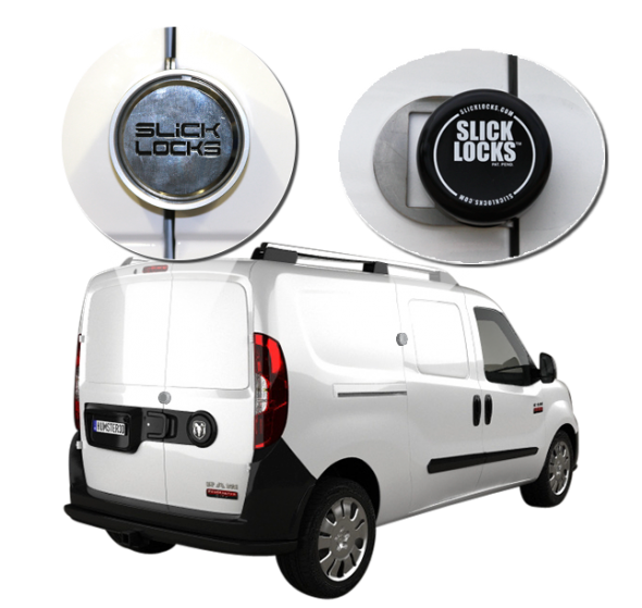 Slick Locks Puck Lock Kit, Use with Sliding Door Van, With 3 Puck Locks/ Blade Bracket/ Spinner/ Weather Cover – PM-CITY-FVK-SLIDE-TK