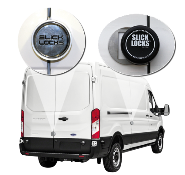 Slick Locks Puck Lock Kit, Use with Sliding Door Van, With 2 Puck Locks/ Blade Bracket/ Spinner/ Weather Cover – FD-TR-FVK-SLIDE-TK