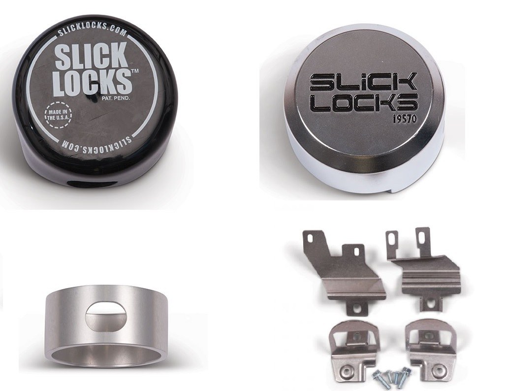 Slick Locks Puck Lock Kit, Use with Sliding Door Van, With 3 Puck Locks/ Bracket/ Spinner/ Weather Cover – FD-TC-FVK-2-TK