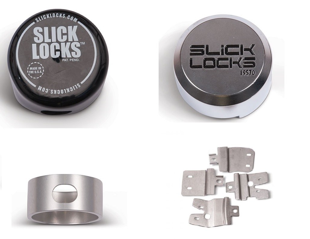 Slick Locks Puck Lock Kit, Use with Hinged Door Van, With 2 Puck Locks/ Bracket/ Spinner/ Weather Cover – GM-FVK-1-TK