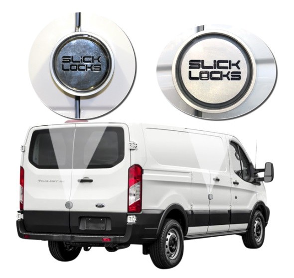 Slick Locks Puck Lock Kit, Use with Hinged Door Van, Aluminum, With 2 Puck Locks/ Bracket/ Spinner/ Weather Cover – FD-TR-HD-FVK-1-TK