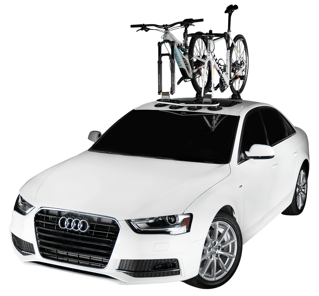 Seasucker Bike Rack, Mini Bomber, Roof Suction Cup Mount, Holds 2 Bikes, Up to 90 Pound Weight Capacity, Fork Mount, Black – BM2006.1