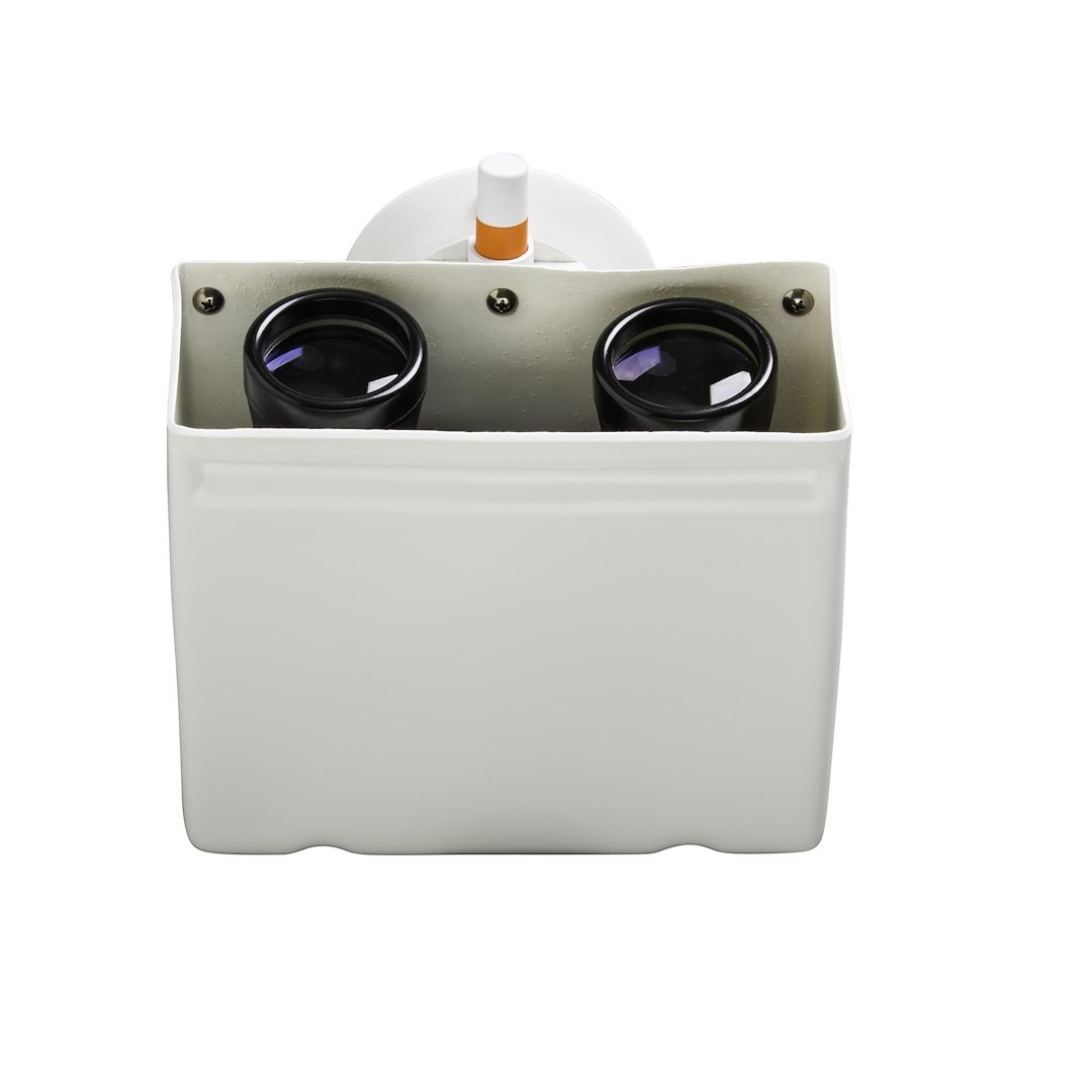 Seasucker Binoculars Holder, 8-1/2 Inch Height X 8-1/2 Inch Width X 3-1/2 Inch Depth, 4-1/2 Inch Vacuum Mount, White, Plastic – MB5448