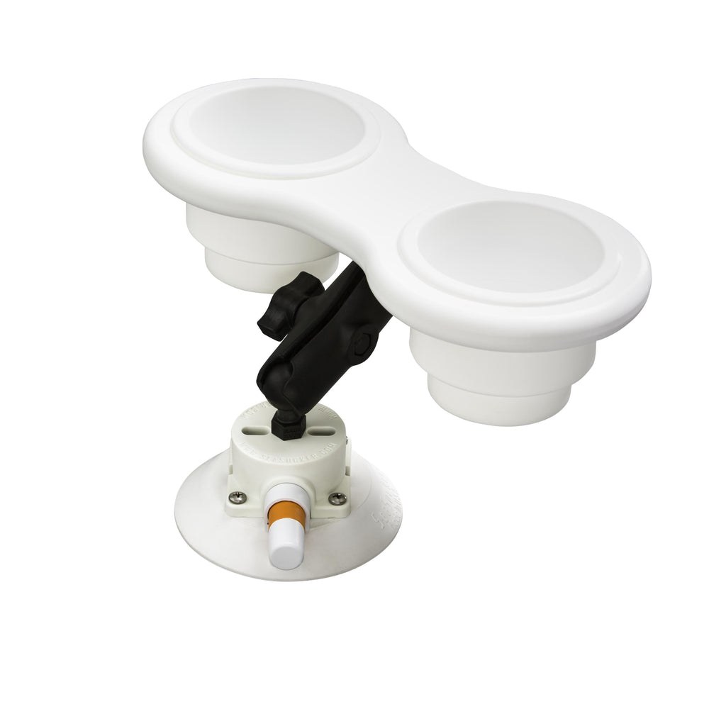 Seasucker Cup Holder, Angled/ Vertical/ Horizontal Surface Mount, White, Non-Lighted – MC5303W