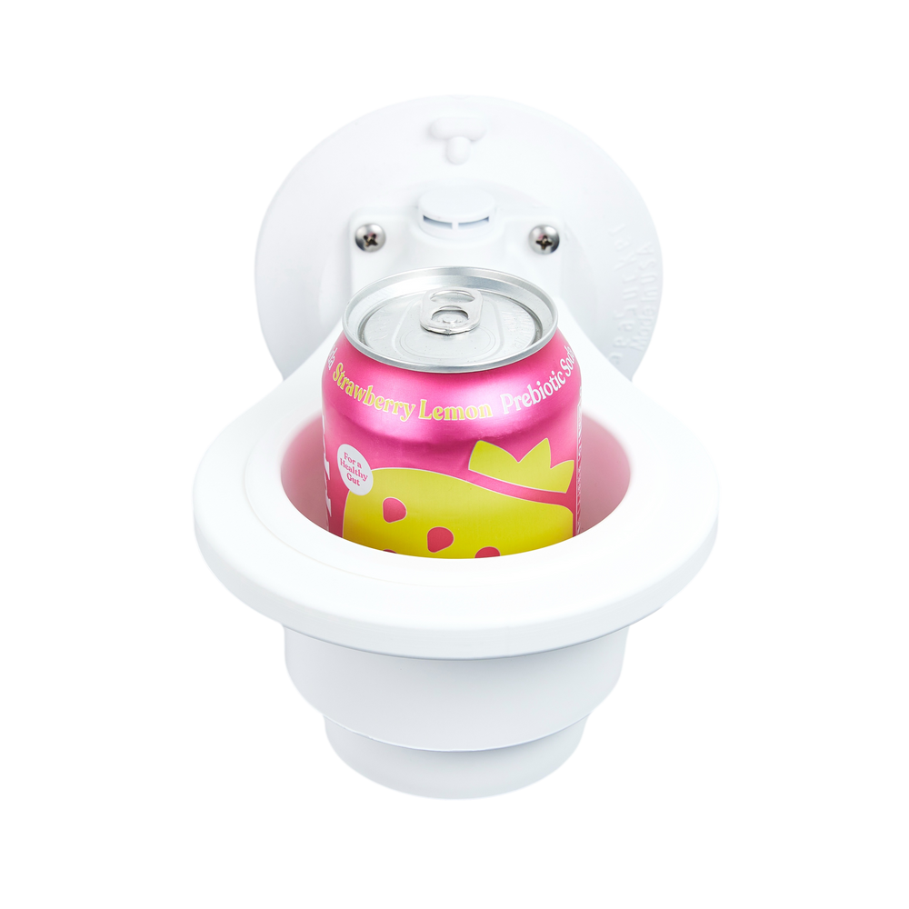 Seasucker Cup Holder, Vertical Surface Mount, White, Non-Lighted, 4.5 Inch Diameter Vacuum Mount – MC5314