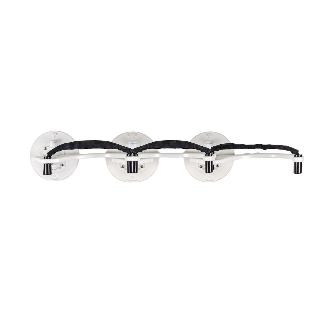 Seasucker Dive Tank Holder, Strap Type, Holds 3 Tanks, Vacuum Mount, White – MD5534