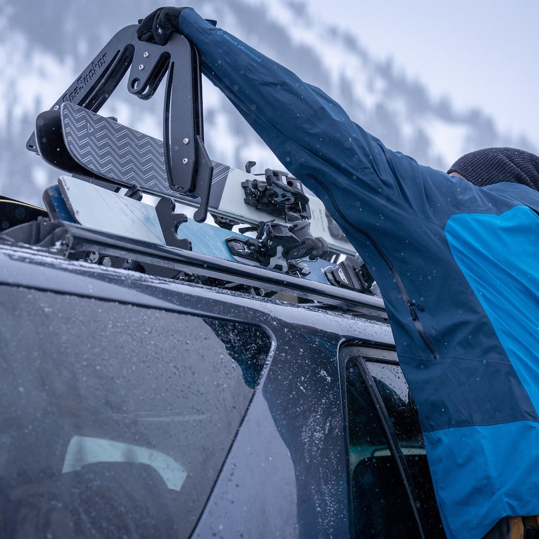 Seasucker Ski Carrier – Roof Rack Kit, Holds Up to 2 Pairs of Skis Plus Poles or 2 Snowboards, High Density Polyethylene – SK2425