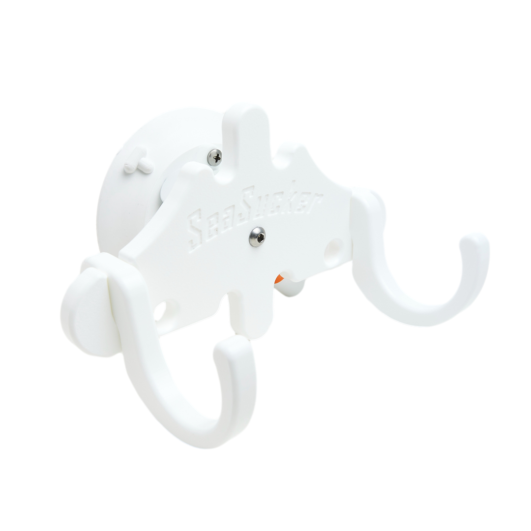 Seasucker Multi Purpose Hook, 4-1/2 Inch Seasucker Vacuum Mount, To Hang Hose/ Rope and Backpack, 6 Inch Wide, White, Single – SM2860W