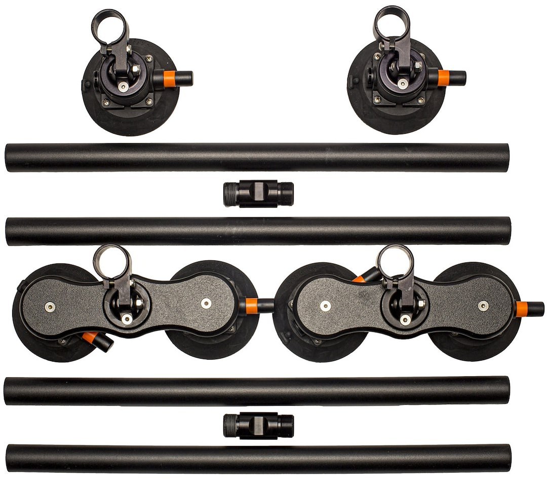 Seasucker Roof Rack, Monkey Bars, 48 Inch Cross Bars, Four 6 Inch Front and Two 6 Inch Rear Vacuum Mounts, Powder Coated, Black, Aluminum – SX6150