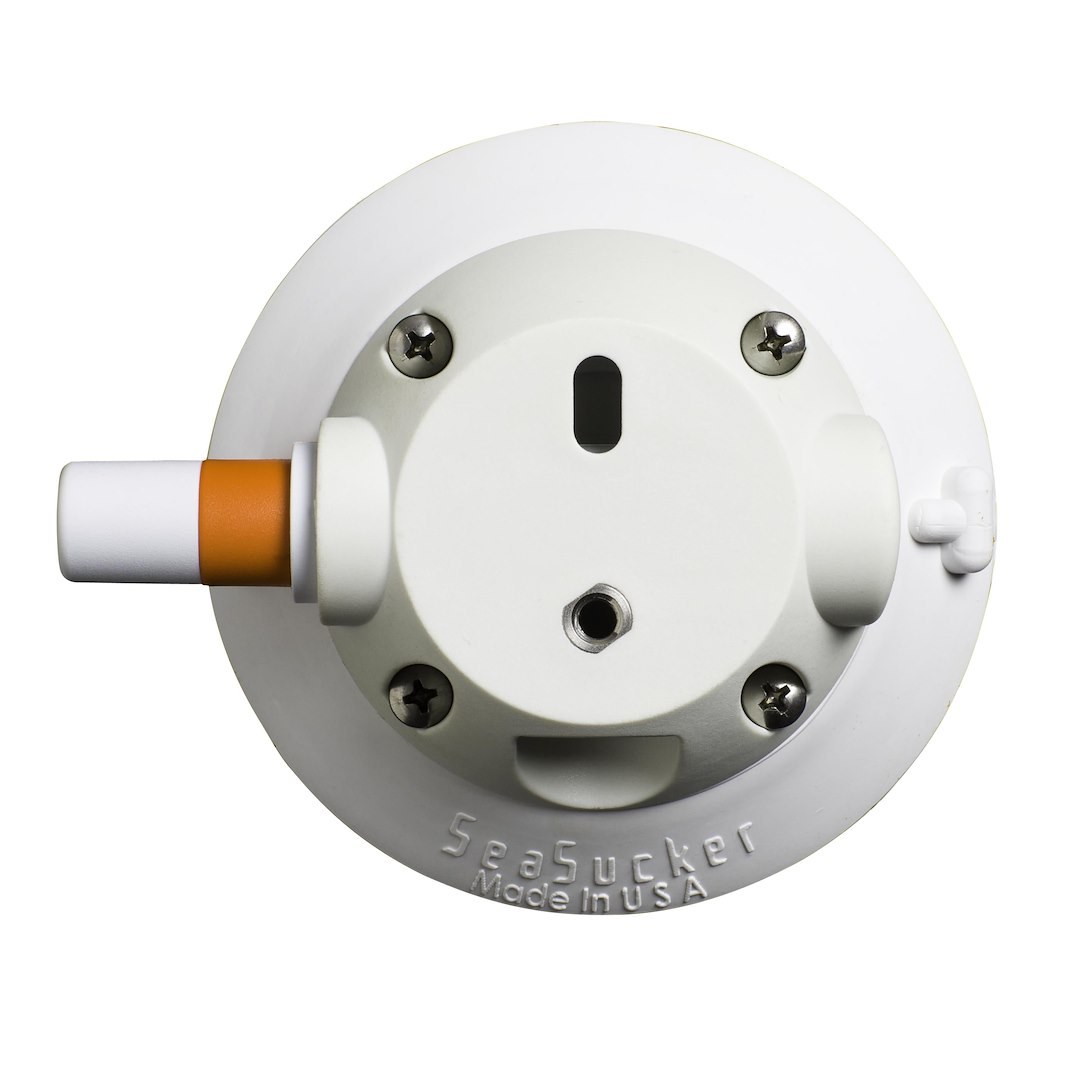 Seasucker Vacuum Mount, 4-1/2 Inch Diameter, Up to 120 Pound Pulling Capacity, White, Plastic, With Low Profile Housing and Protective Cover – VM1007W