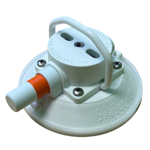 Seasucker Vacuum Mount, Use to Hold Ropes/ Straps, 4-1/2 Inch Base Diameter, White, With Flat Top Stainless Steel D-Ring – VM1013W