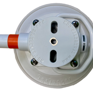 Seasucker Vacuum Mount, Use to Hold Ropes/ Straps, 4-1/2 Inch Base Diameter, White, With Flat Top Stainless Steel D-Ring – VM1013W
