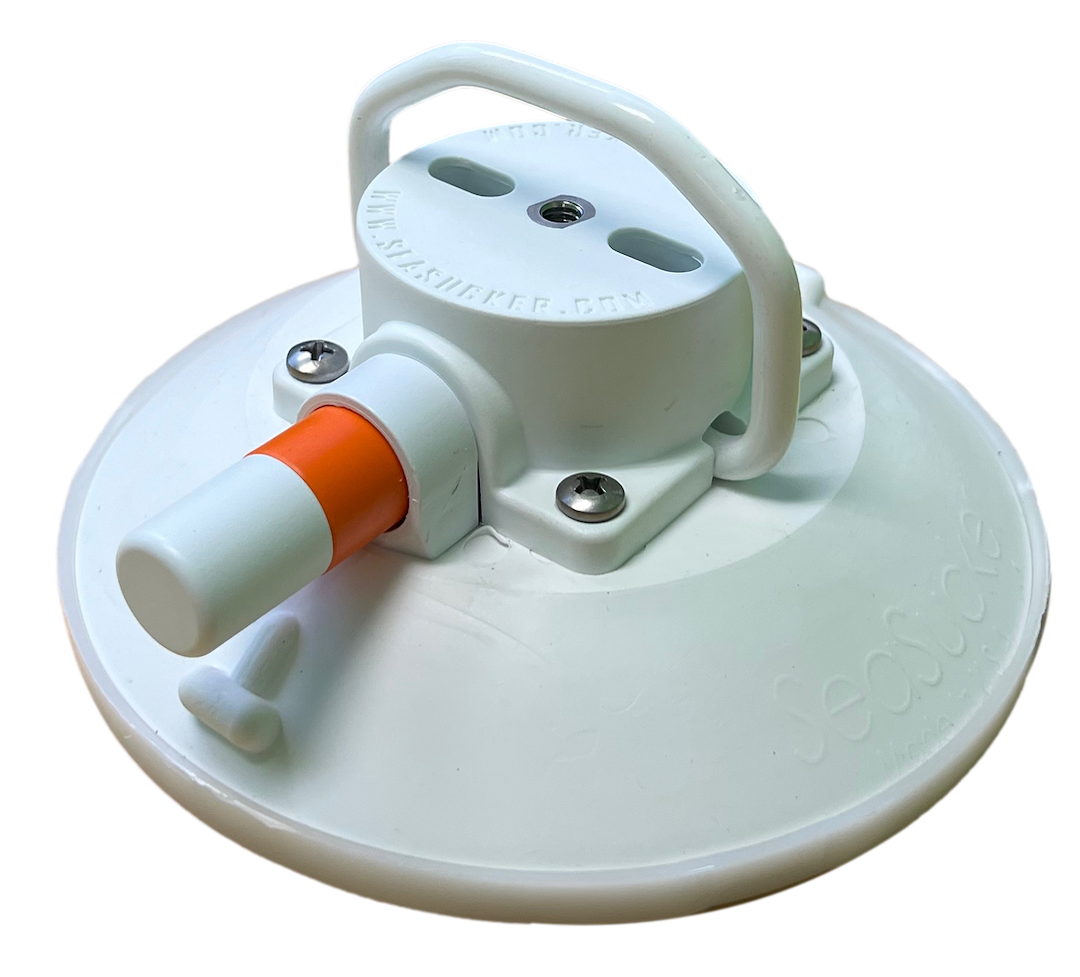 Seasucker Vacuum Mount, Use to Attach Something to a Rigid, Non-Porous Surface Without Drilling Any Holes, 6 Inch Base Diameter – VM1014W