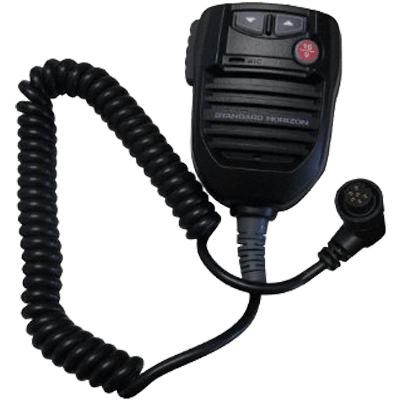 Standard VHF Radio Microphone, For Use with GX5500S/ GX5500SM VHF Radios, Left Side Push to Talk, Black – CB3961001