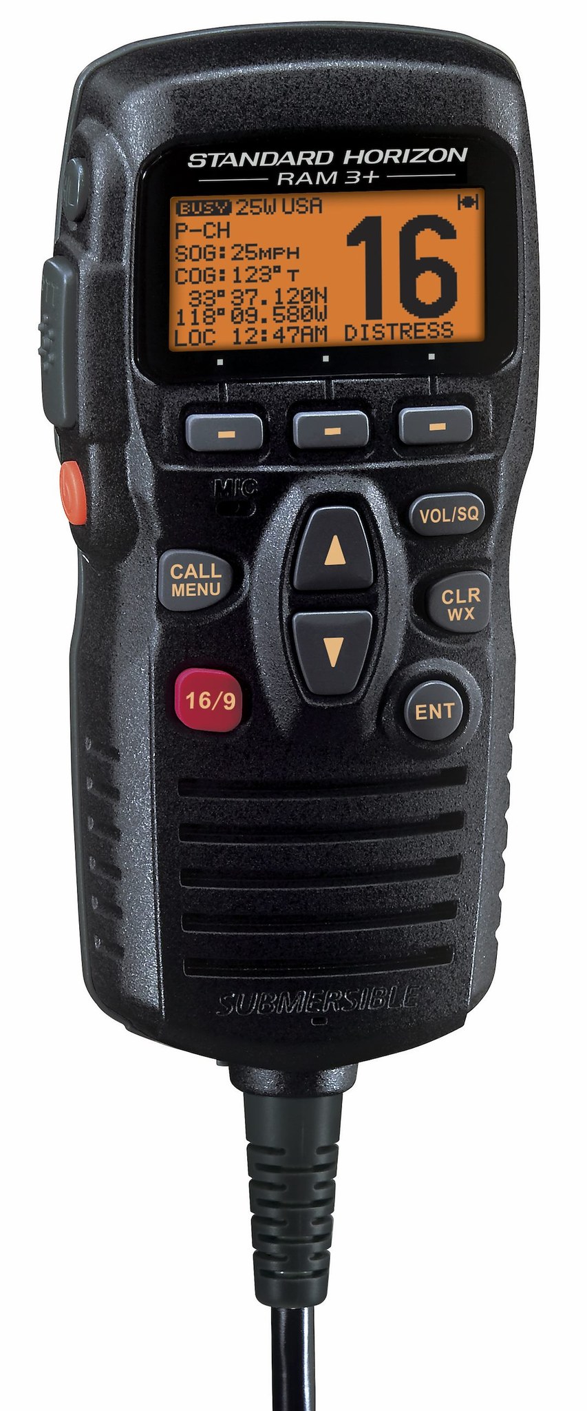 Standard VHF Radio Microphone, For Use with GX1600/ GX1700/ GX2000/ GX2100/ GX2150/ GX2200/ GX5500S Fixed Mount VHF Radio – CMP31B