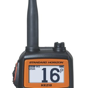 Standard VHF Radio, HX210, Handheld, United States/ Canadian/ International Channels, 6/ 2.5/ 1 Watts, Noaa Weather Channels – HX210