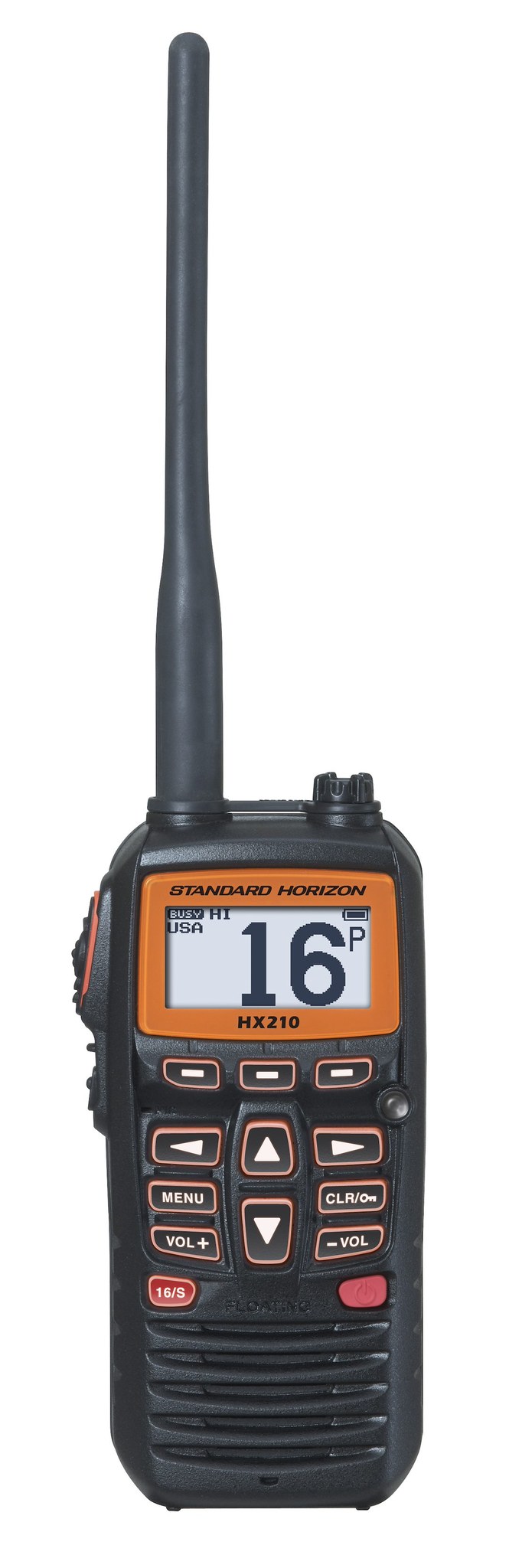 Standard VHF Radio, HX210, Handheld, United States/ Canadian/ International Channels, 6/ 2.5/ 1 Watts, Noaa Weather Channels – HX210