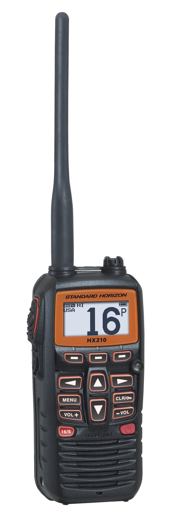 Standard VHF Radio, HX210, Handheld, United States/ Canadian/ International Channels, 6/ 2.5/ 1 Watts, Noaa Weather Channels – HX210