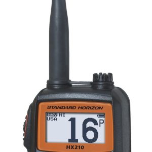 Standard VHF Radio, HX210, Handheld, United States/ Canadian/ International Channels, 6/ 2.5/ 1 Watts, Noaa Weather Channels – HX210