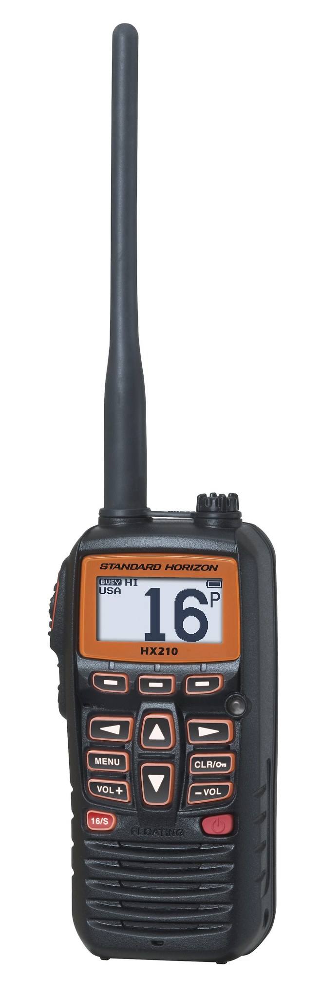 Standard VHF Radio, HX210, Handheld, United States/ Canadian/ International Channels, 6/ 2.5/ 1 Watts, Noaa Weather Channels – HX210