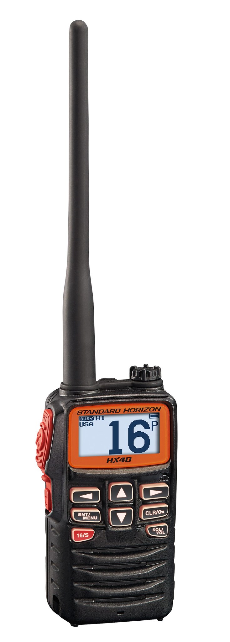 Standard VHF Radio, HX40, Handheld, 6 Watts, Noaa Weather Channels with Alert, Without GPS Capability, Oversized DOT Matrix Lcd Display, Black – HX40